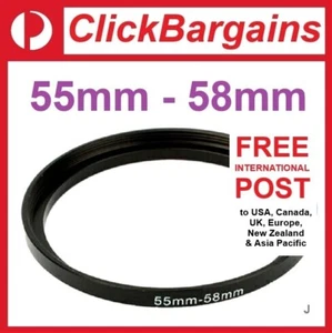 55mm to 58mm Step Up Camera Lens Filter Adapter Ring Stepping 55-58 mm UV CPL ND - Bild 1 von 3