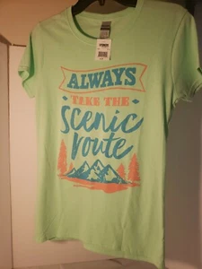 Neu Gildan Always Take The Scenic Route Travel Damen T-Shirt Mintgrün Gr. S - Bild 1 von 4