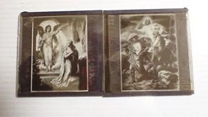 Lot of 2 Glass Slide Art / Photos - Angels - Christianity - Religious - Picture 1 of 5