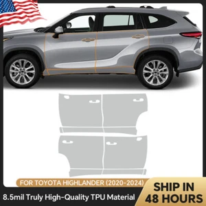 For Toyota Highlander 2020-2024 Doors Precut Paint Protection Film Clear PPF TPU - Picture 1 of 20