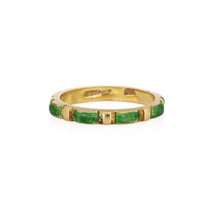 Vintage Tiffany & Co Green Enamel Ring Sz 5 Band Estate Signed Jewelry - Picture 1 of 7