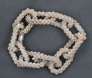 RARE Hermes Paris LARGE Silver Crochet Link Bracelet 110 Grams - Picture 1 of 11