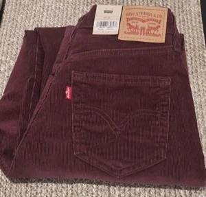 LEVI’S Women’s Corduroy Pants High Waisted Mom Jeans Maroon Size 28 x 29 - Picture 1 of 5