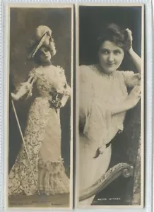 2 KARTEN - EDNA MAY, MAUDE JEFFRIES - Theater, Schauspieler Lesezeichen Postkarte - Bild 1 von 2
