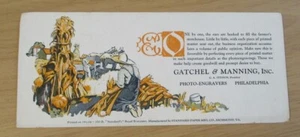 VTG 1920's AD Ink Blotter~FALL HARVEST~Gatchel & Manning PHOTO-Engravers~ - Picture 1 of 5