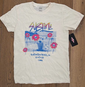 SUBLIME Cotton T-shirt Men's XXL 2XL Beige HUNTINGTON BEACH Concert Ska Punk New - Picture 1 of 4