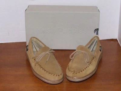 Hush Puppies Huron Camel or Navy Leather Slippers - Image 1 of 4