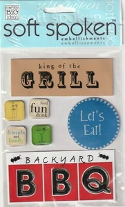 MAMBI Soft Spoken 3D stickers BACKYARD BBQ Theme 93071 Fast FREE Shipping! - Picture 1 of 1