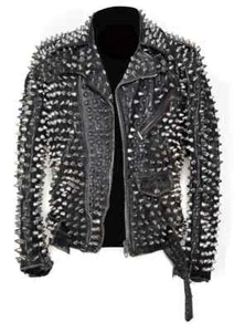 Men/Women Leather Jacket Punk Spiked jacket Men Studded Leather Motorbike jacket - Picture 1 of 3