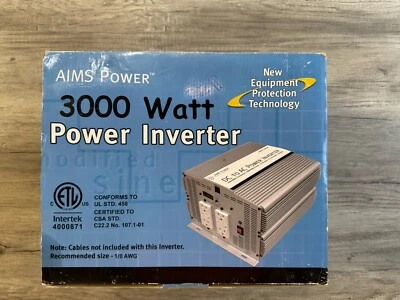 12V POWER INVERTER, Heavy Duty Aims Power Inverter 3000 Watt NEW In Box - Image 1 of 4