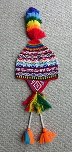  Andean Mountain Shaman Q'ero chullo Hat - Peruvian Beaded Ceremony Hat - Picture 1 of 9