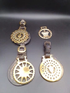Pair of Small Leather Martingale Straps 32.5 cm & 18 cm with four brasses - Picture 1 of 5