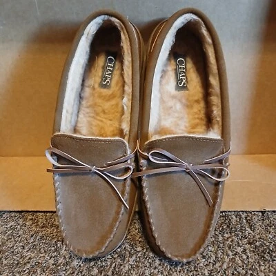 Zapatillas Chaps para hombre de gamuza marrón claro XL (11-12) con forro sintético de polietileno Foto 1 de 4