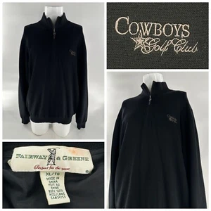 Fairway & Greene 1/4 Zip Pullover XL Black 100% Wool Dallas Cowboys GC YGI A5-32 - Picture 1 of 14
