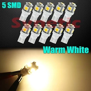 10x T10 175 922 5-LED Warm White Interior License Plate Package Kit  Light Bulbs - Picture 1 of 2