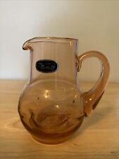 Bischoff Pink Art Glass Pitcher Vase New With Tag 5” Tall