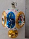 Vintage Christmas Ornament Glass Poland or Czech Triple Indent Finial 6 1/2" 