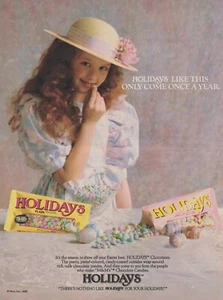 1988 Mars "Holidays" Easter Candy - Ginger Girl Bonnet & Dress - Print Ad Photo - Picture 1 of 1