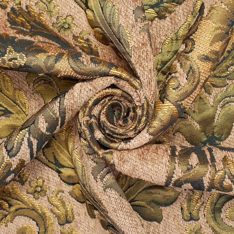 Floral Bloom Two Tone Polyester Rayon Chenille Damask Jacquard 57 Inch Fabric - Image 1 of 1