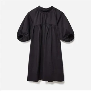 Everlane The Shirred Mini Yoke Dress Black Women's XS NWT - Picture 1 of 12
