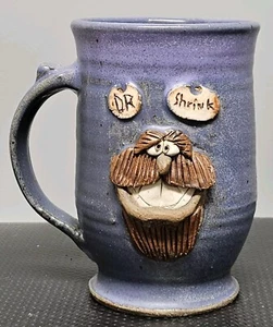 Vtg Handmade? 6½" Tall Ugly Face "Dr. Shrink" Mug Stoneware? Signed **READ** - Picture 1 of 14