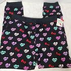 ModCloth for Hello Kitty Sweatpants Joggers Black Candy Hearts Red Bow New Large