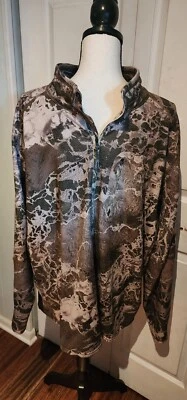 HTF RealTree Mens 1/4 Zip Fleece Lined Pullover Wav3 X Camo Hunting Shirt Sz 3X  - Image 1 of 4