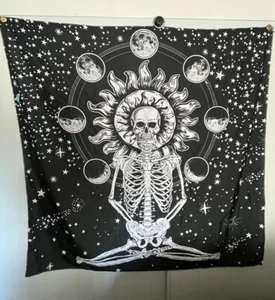 Starry Skeleton Tapestry Wall Hanging Wall Cloth 59"x 58" - Picture 1 of 10