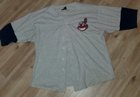 Vintage Cleveland Indians Jersey Men's XL Chief Wahoo Made In USA MLB Cover