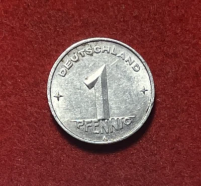 Moneda de aluminio Alemania 1950 a Pfennig República Democrática KM#1 T5592a Foto 1 de 2