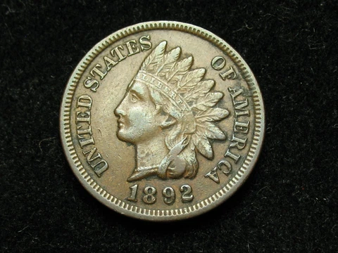 SNOW 6 JEWELED FOREHEAD AU 1892 INDIAN HEAD CENT PENNY DIAMONDS FULL LIBERTY 57G Cover
