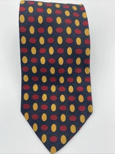 Corbata de seda italiana negra a lunares rojos y amarillos Cellini - Imagen 1 de 5
