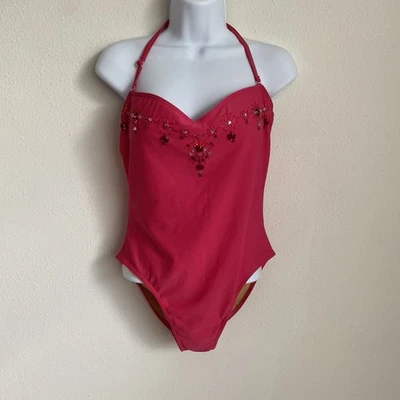 Newport News женщин 8 розовый цельный костюм со стразами деталь купальный костюм купальный костюм - Изображение 1 из 4