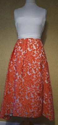 Vestido COAST Rojo Corte y Acampanado Talla 14 Fiesta Boda Invitada Alto Bajo Midi Jacquard  Foto 1 de 4