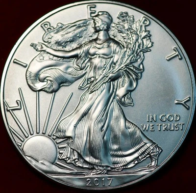 Uncirculated 2017 Philadelphia Mint American Silver Eagle Dollar - Image 1 of 2