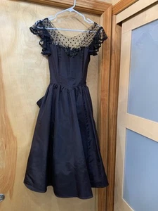 Gunne Sax Jessica McClintock Size 3 1980’s Sequin Black Prom Dress Whimsy Goth - Picture 1 of 11
