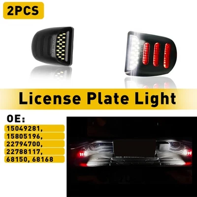 White & Red LED License Light Plate Kit For 1999-13 GMC Sierra 1500 2500 3500 HD - Image 1 of 4