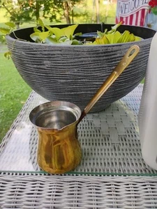 Vintage Kaffeekanne Butter schmelzend Kupferdose gefüttert Maß mit dekorativem Griff - Bild 1 von 6