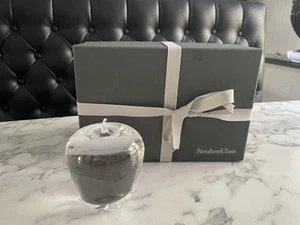 STEUBEN SIGNIERT KRISTALL LEBENSGROSSE APFEL FIGUR SKULPTUR BRIEFBESCHWERER SCHREIBTISCH OBJEKT - Bild 1 von 24