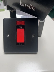 Eurolite Black Switched Fused Spare 45 amp cooker CLEARANCE - Picture 1 of 1