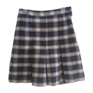 Rifle Blue Black White Plaid Uniform Skort Adjustable With Pocket Girls Size 8 - Picture 1 of 5