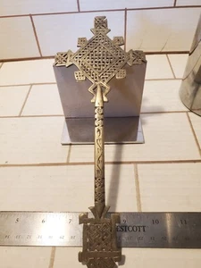 Cruz de Mano Etíope Ortodoxa Copta Cristiana Deco ✨️ África 10.5"x4" 🇧🇴 💒 - Imagen 1 de 18