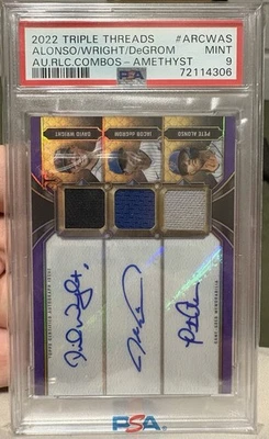 2022 Topps Triple Threads - Autograph Relic Combos Pete Alonso, Jacob deGrom,... - Image 1 of 2