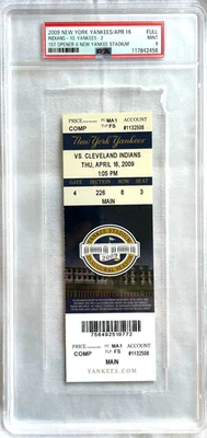 4/16 2009  NY Yankees 1st Opener @ New Yankee Stadium Full Ticket ~ PSA 9  MINT - Image 1 of 2