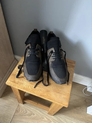 Designer Mallet London Diver Black Leather Gold Trainers UK 9 EU 43  RRP £199 - Image 1 of 4