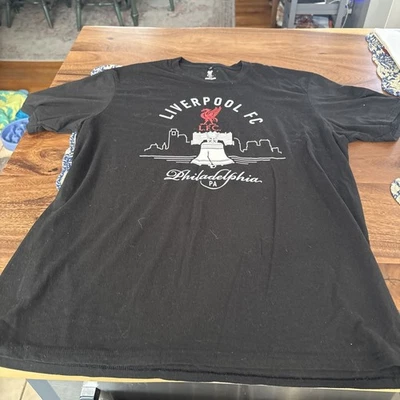 MENS Liverpool FC Authentic XL EXTRA Large S/S T SHIRT PHILADELPHIA LFC BLACK - Image 1 of 3