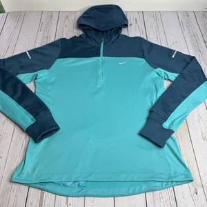 Nike Thermal DriFit 1/4 Cremallera Correr Sudadera con Capucha Sudadera Verde azulado Para Mujer Grande - Imagen 1 de 11