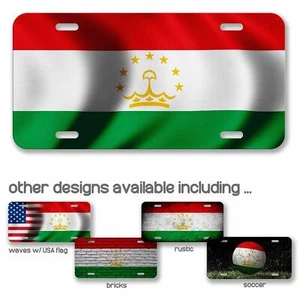 High Grade Aluminum License Plate - Flag of Tajikistan (Tajik) - Many Options - Picture 1 of 10