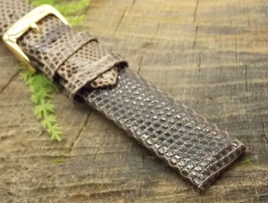 Speidel Vintage NOS Unused Watch Band 18mm Brown Lizard w Gold Tone Buckle - Picture 1 of 8