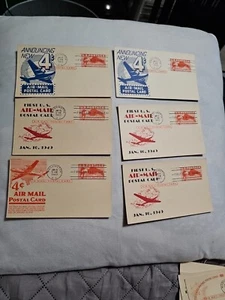1949 Airmail postal card First Day Issue Lot Of 11 - Picture 1 of 10